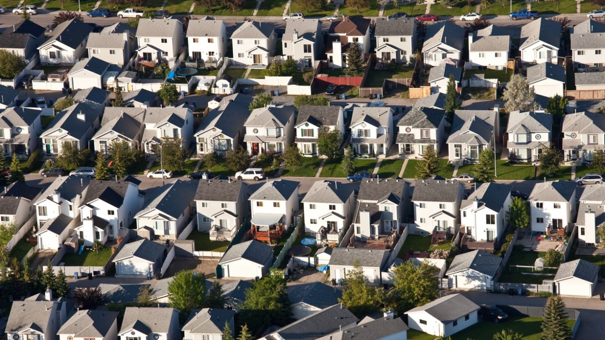 Aerial view of Alberta neighbourhood