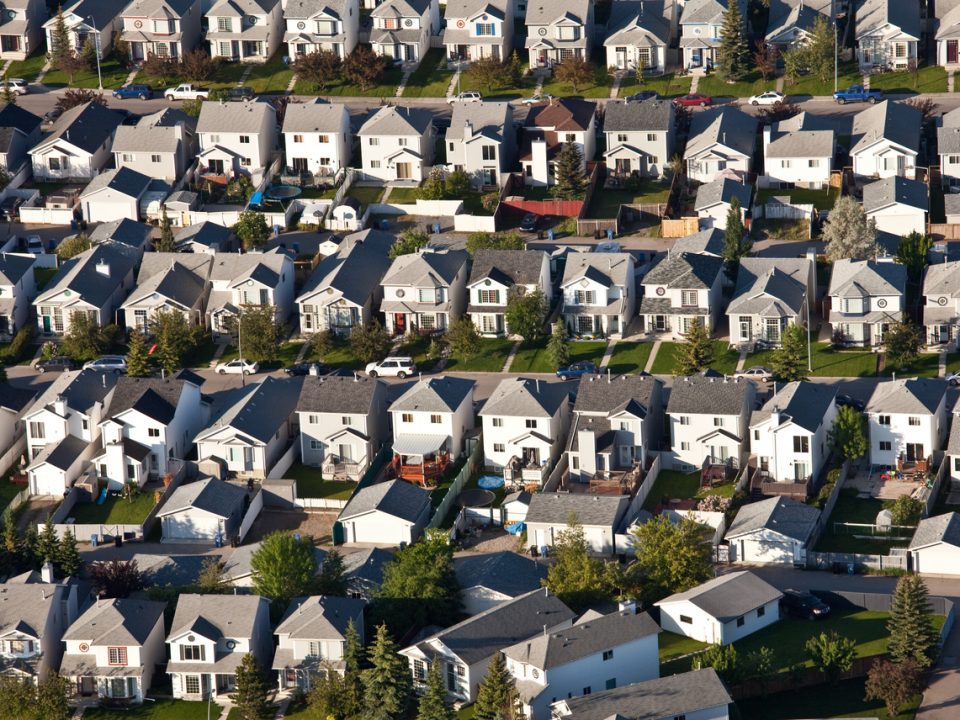 Aerial view of Alberta neighbourhood